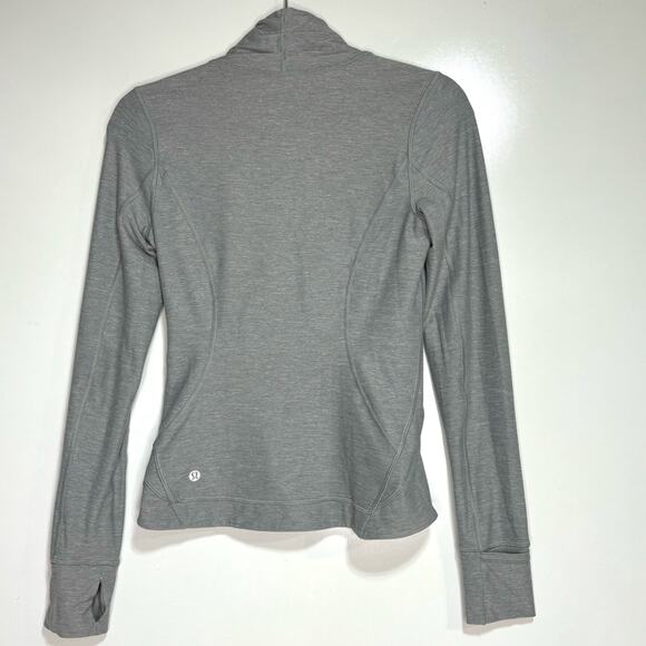 Lululemon Precision Jacket Heathered Battleship Gray Asymmetrical Full Zipper 4 - Picture 10 of 11